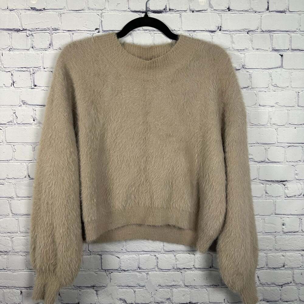 Pink Lily Muted Taupe Fuzzy Sweater